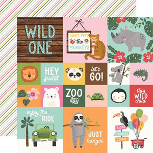 Scrapbooking  Simple Stories Into The Wild Double-Sided Cardstock 12"X12" - 2x2/4x4 Elements Paper 12"x12"