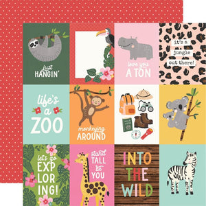 Scrapbooking  Simple Stories Into The Wild Double-Sided Cardstock 12"X12" - 3x4 Elements Paper 12"x12"