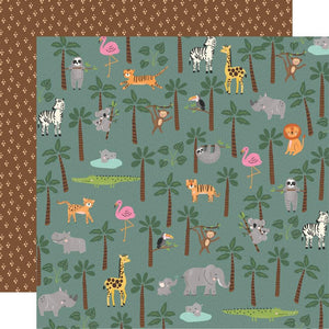 Scrapbooking  Simple Stories Into The Wild Double-Sided Cardstock 12"X12" - Going On Safari Paper 12"x12"