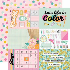 Scrapbooking  Simple Stories Let's Get Crafty Double-Sided Cardstock 12"X12" - 4x6 Elements Paper 12"x12"