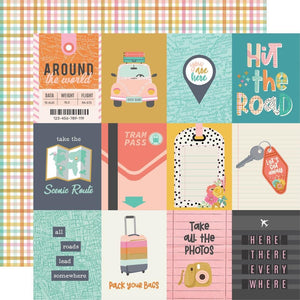 Scrapbooking  Simple Stories Let's Go! Double-Sided Cardstock 12"X12" - 3x4 Elements Paper 12"x12"