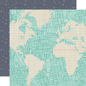 Scrapbooking  Simple Stories Let's Go! Double-Sided Cardstock 12"X12" - Destination Unknown Paper 12"x12"