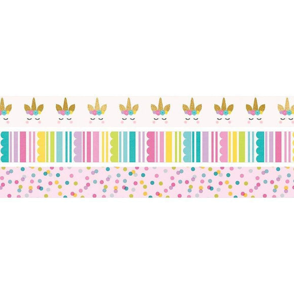 Scrapbooking  Simple Stories Magical Birthday Washi Tape 3/Pkg Paper 12
