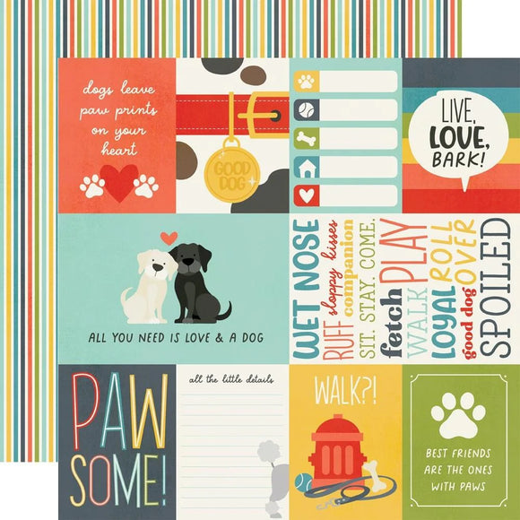 Scrapbooking  Simple Stories Pet Shoppe Dog Double-Sided Cardstock 12