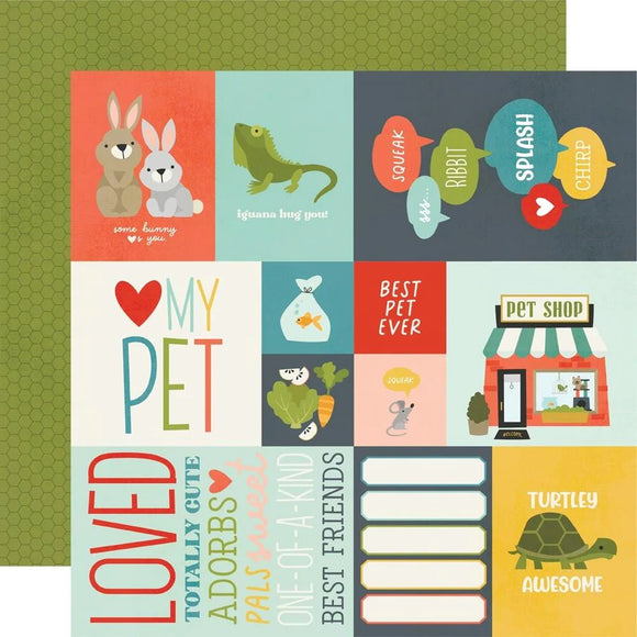 Scrapbooking  Simple Stories Pet Shoppe Double-Sided Cardstock 12