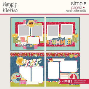 Scrapbooking  Simple Stories Simple Pages Page Kit Summer Lovin' Paper 12"x12"