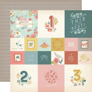 Scrapbooking  Simple Stories Wildflower Double-Sided Cardstock 12"X12" - 2x2/4x4 Elements Paper 12"x12"