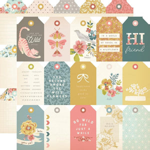 Scrapbooking  Simple Stories Wildflower Double-Sided Cardstock 12"X12" - Tag Elements Paper 12"x12"