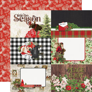 Scrapbooking  Simple Vintage Christmas Lodge Dbl-Sided Cardstock 12"X12" - 4x6 Elements Paper 12"x12"