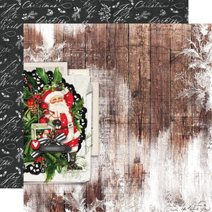 Scrapbooking  Simple Vintage Christmas Lodge Dbl-Sided Cardstock 12"X12" - Jolly St. Nick Paper 12"x12"