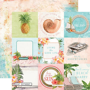 Scrapbooking  Simple Vintage Coastal Double-Sided Cardstock 12"X12" - 4x4 Elements Paper 12"x12"