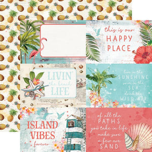 Scrapbooking  Simple Vintage Coastal Double-Sided Cardstock 12"X12" - 4x6 Elements Paper 12"x12"