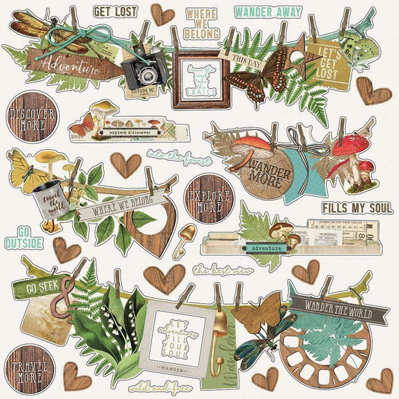 Scrapbooking  ***In Transit** Simple Vintage Great Escape Cardstock Stickers 12