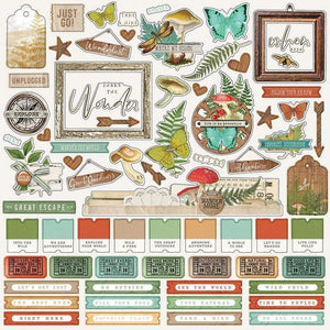 Scrapbooking  Simple Vintage Great Escape Cardstock Stickers 12"X12" Combo Paper 12"x12"