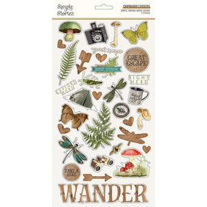 Scrapbooking  Simple Vintage Great Escape Chipboard Stickers 6"X12" Paper 12"x12"