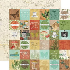 Scrapbooking  Simple Vintage Great Escape Double-Sided Cardstock 12"X12" -2"x2" Elements Paper 12"x12"