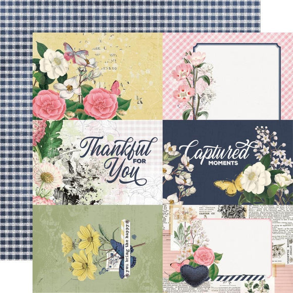 Scrapbooking  Simple Vintage Indigo Garden Double-Sided Cardstock 12