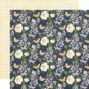Scrapbooking  Simple Vintage Indigo Garden Double-Sided Cardstock 12"X12" - Simply Sweet Paper 12"x12"