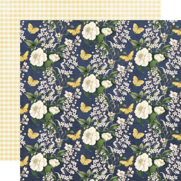 Scrapbooking  Simple Vintage Indigo Garden Double-Sided Cardstock 12