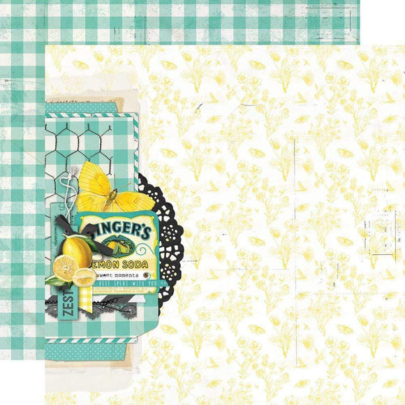 Scrapbooking  Simple Vintage Lemon Twist Double-Sided Cardstock 12