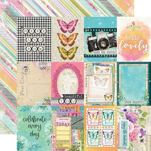 Scrapbooking  Simple Vintage Life In Bloom Double-Sided Cardstock 12"X12" - 3x4 Elements Paper 12"x12"