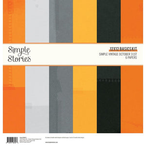 Scrapbooking  Simple Vintage October 31st Basics Double-Sided Paper Pack 12"X12" 6/Pkg Paper 12"x12"
