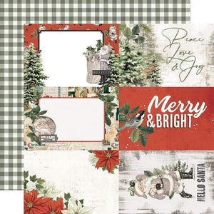 Scrapbooking  Simple Vintage Rustic Christmas Dbl-Sided Cardstock 12"X12" - 4x6 Elements Paper 12"x12"