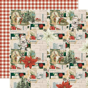 Scrapbooking  Simple Vintage Rustic Christmas Dbl-Sided Cardstock 12"X12" - Wrapped With Care Paper 12"x12"