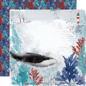 Scrapbooking  Simple Vintage Vintage Seas Double-Sided Cardstock 12"X12" - Catch A Wave Paper 12"x12"