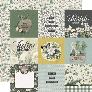 Scrapbooking  Simple Vintage Weathered Garden Dbl-Sided Cardstock 12"X12" - 4"x4" Elements Paper 12"x12"