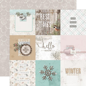 Scrapbooking  Simple Vintage Winter Woods Double-Sided Cardstock 12"X12" 4x4 Element Paper 12"x12"