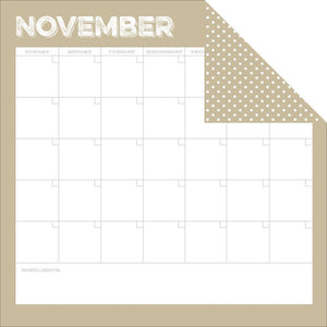 Scrapbooking  Sn@p Life Documented November Paper 12x12 Paper 12"x12"