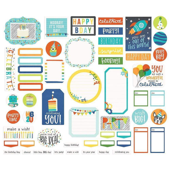 Scrapbooking  Birthday Blast Bits & Pieces Die-Cuts 56/Pkg Journal Paper 12x12
