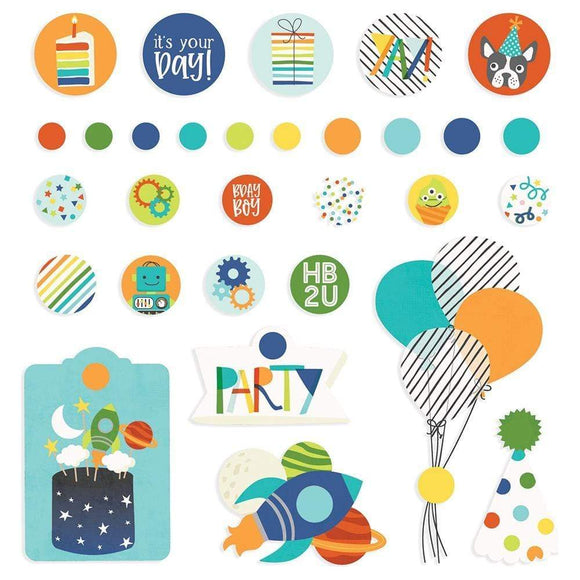 Scrapbooking  Birthday Blast Decorative Brads 30/Pkg Paper 12x12
