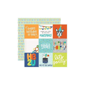 Scrapbooking  Birthday Blast Double-Sided Cardstock 12"X12"- 4x4 Elements Paper 12x12