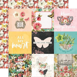 Scrapbooking  Simple Vintage Cottage Fields Double-Sided Cardstock 12"X12" - 4x4 Elements Paper 12x12