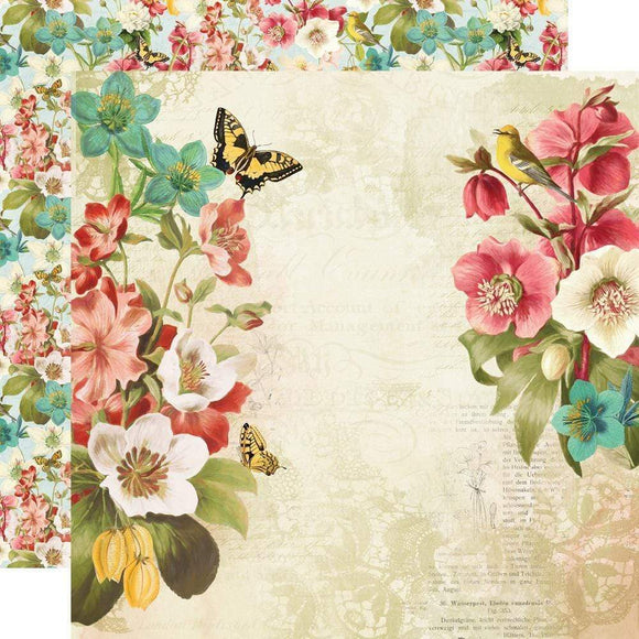 Scrapbooking  Simple Vintage Cottage Fields Double-Sided Cardstock 12
