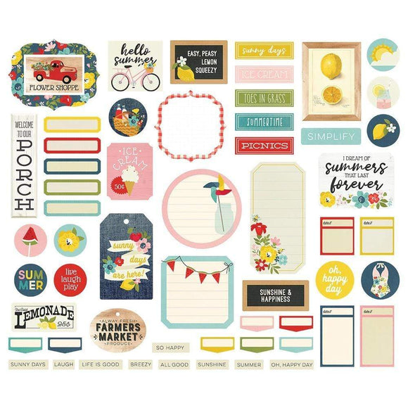 Scrapbooking  Summer Farmhouse Bits & Pieces Die-Cuts 57/Pkg Journal Paper 12x12