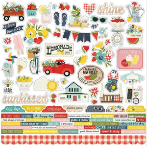 Scrapbooking  Summer Farmhouse Cardstock Stickers 12"X12" Combo Paper 12x12