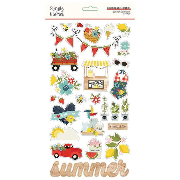 Scrapbooking  Summer Farmhouse Chipboard Stickers 6