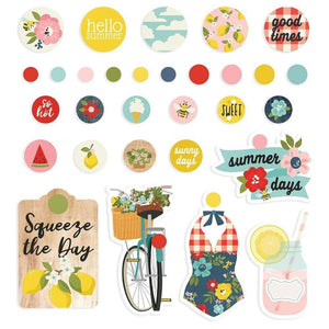 Scrapbooking  Summer Farmhouse Decorative Brads 30/Pkg Paper 12x12