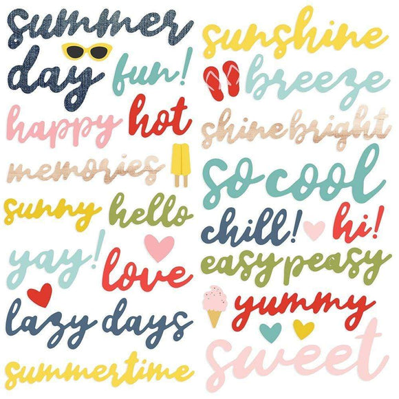 Scrapbooking  Summer Farmhouse Foam Stickers 39/Pkg Paper 12x12