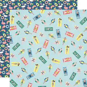 Scrapbooking  Sunshine & Blue Skies Double-Sided Cardstock 12"X12" - Pool Party Paper 12x12
