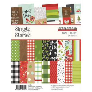 Scrapbooking  Make It Merry Double-Sided Paper Pad 6"X8" 24/Pkg Paper Pad