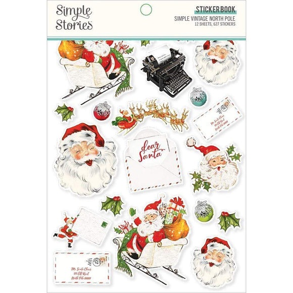 Scrapbooking  North Pole Sticker Book 12/Sheets Simple Vintage , 684/Pkg Paper Pad