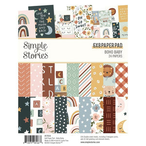 Scrapbooking  Simple Stories Boho Baby Double-Sided Paper Pad 6"X8" 24/Pkg Paper Pad