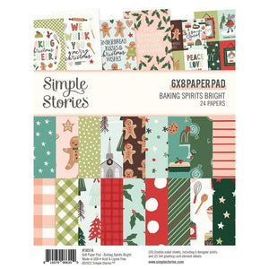 Scrapbooking  Simple Stories Double-Sided Paper Pad 6"X8" 24/Pkg Baking Spirits Bright Paper Pad