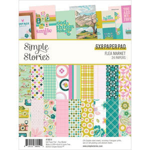 Scrapbooking  Simple Stories Double-Sided Paper Pad 6"X8" 24/Pkg Flea Market paper pad