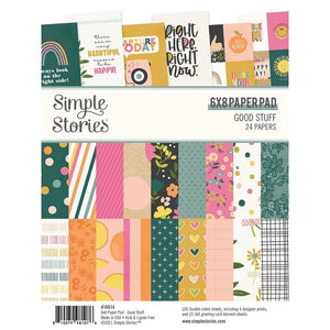 Scrapbooking  Simple Stories Double-Sided Paper Pad 6"X8" 24/Pkg Good Stuff paper pad