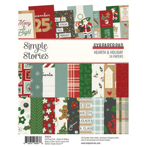 Scrapbooking  Simple Stories Double-Sided Paper Pad 6"X8" 24/Pkg Hearth & Holiday Paper Pad